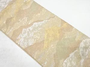 アンティーク　遠山に霞模様織り出し袋帯(材料)